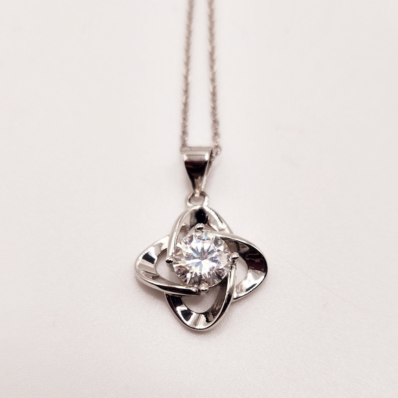 Moissanite Love Knot Pendant - Picture 5 of 8
